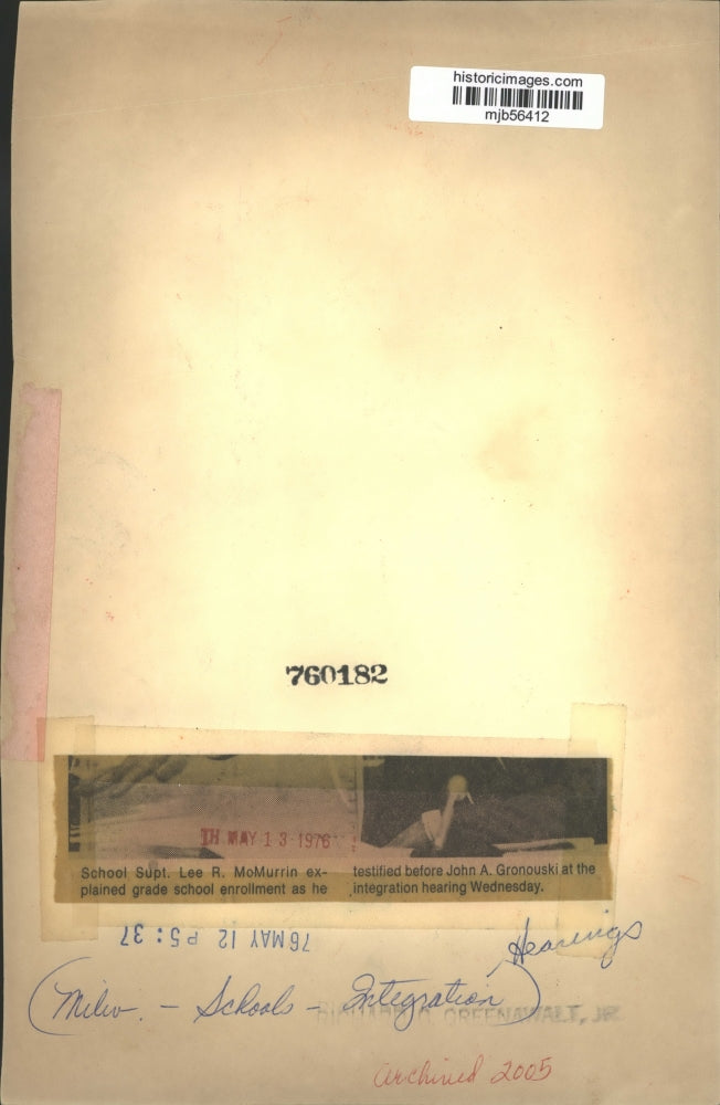 1976 Press Photo School Superintendent McMurrin Milwaukee integration hearings