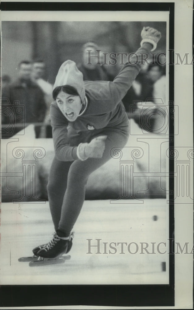 1968 Press Photo Dianne Holum Wins Second Olympic Medal at Grenoble France- Historic Images