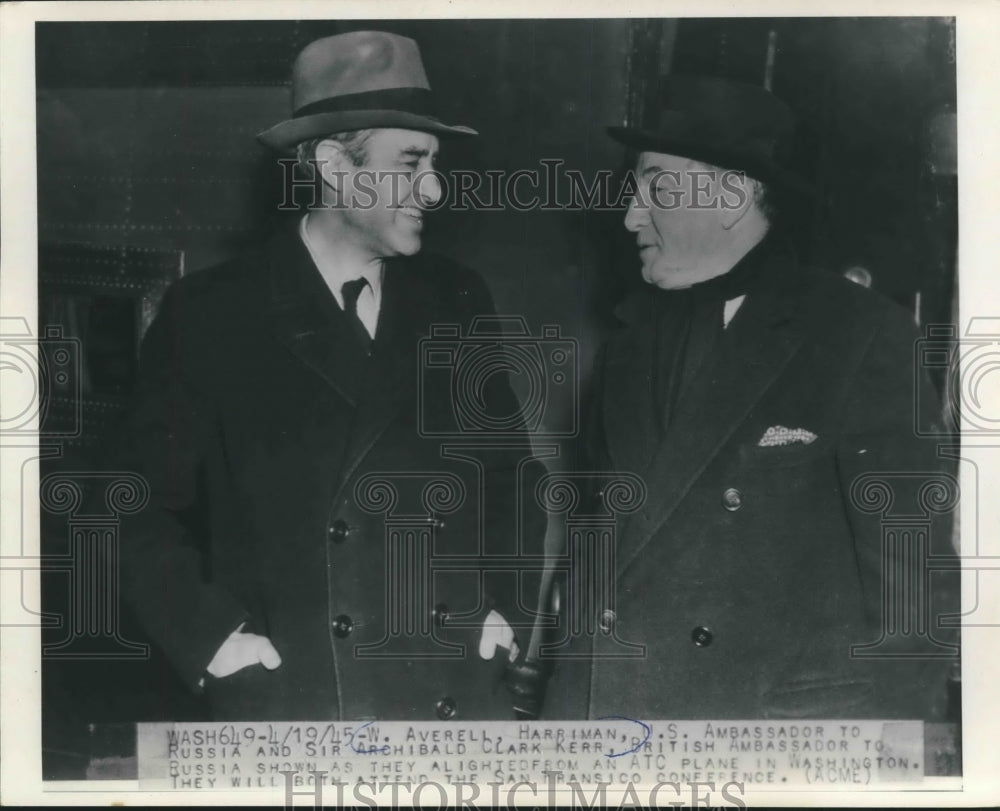 1945 Press Photo Averell Harriman and Sir Archibald Clark Kerr in Washington.- Historic Images