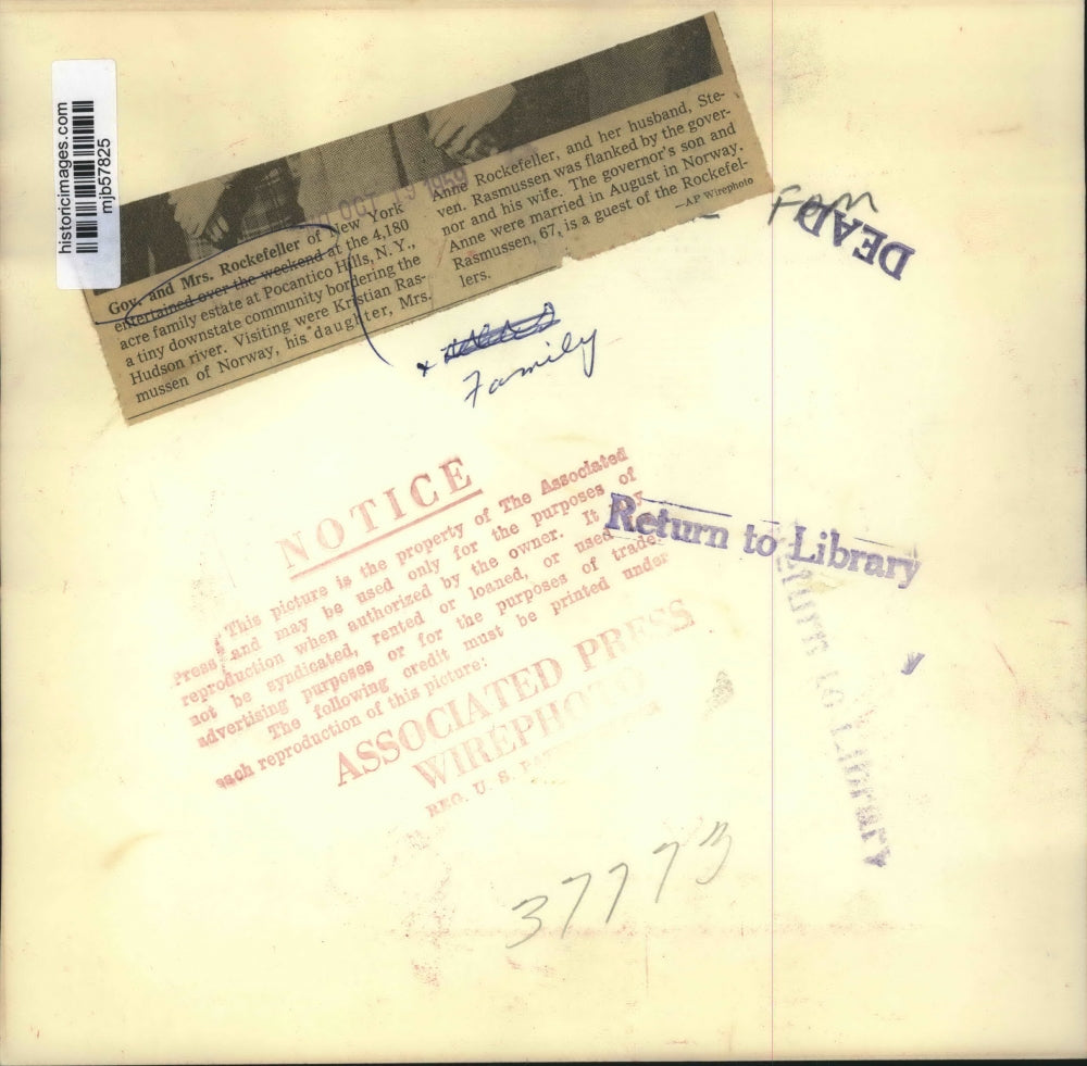 1959 Press Photo Rockefellers Entertain At Family Estate In Pocantico Hills, N.Y