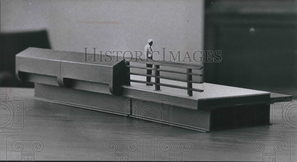 1974 Press Photo Alternative Design Model For Wisconsin Avenue Bridge Guard Rail