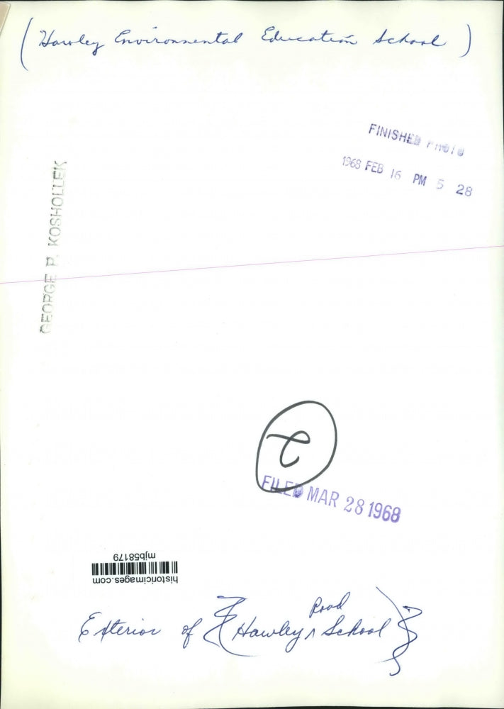 1968 Press Photo Exterior of Hawley Environmental Education School - mjb58179