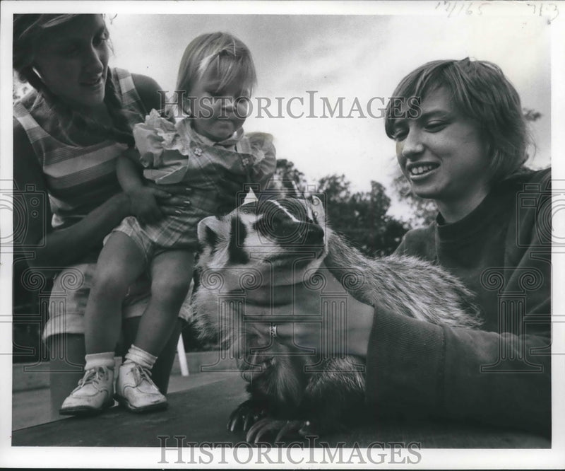 Load image into Gallery viewer, 1975 Press Photo Sandra Amich, Children's Zoo attendant, holds Lydia the badger
