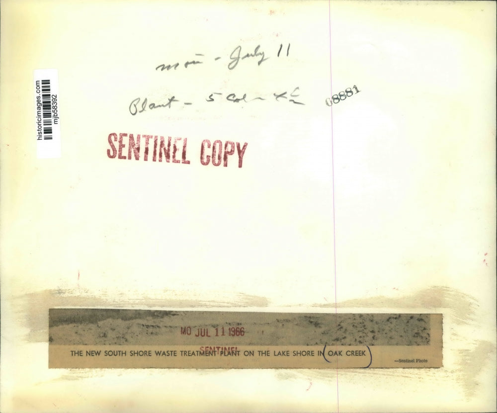 1966 Press Photo South Shore Waste Treatment Plant exterior, Oak Creek