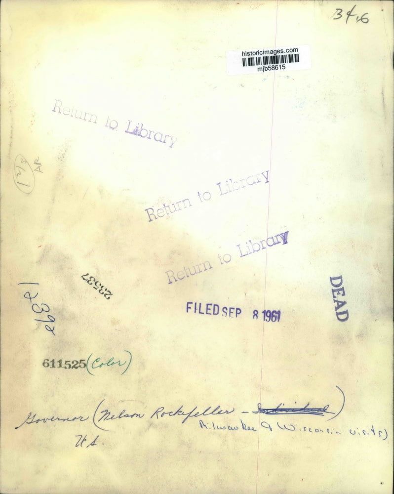 1961 Press Photo Governor Nelson Rockefeller - mjb58615