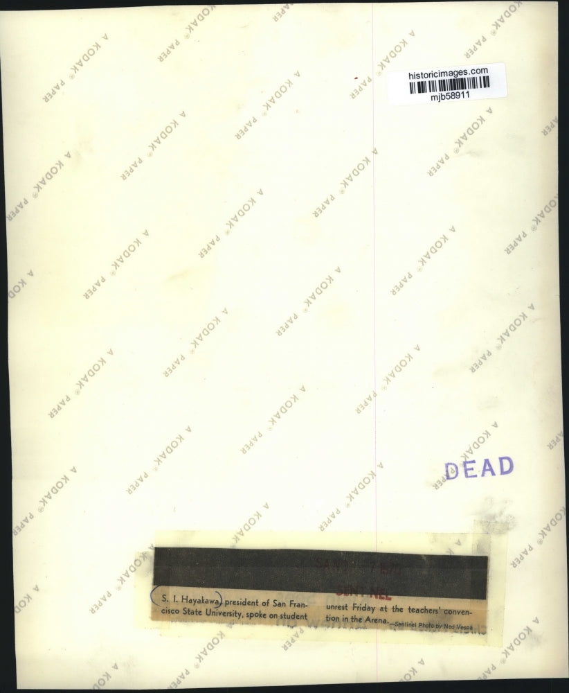 1970 Press Photo S. I. Hayakawa, president of San Francisco State University