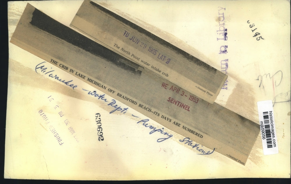 1963 Press Photo Lake Michigan North Point Water Intake Crib, Milwaukee