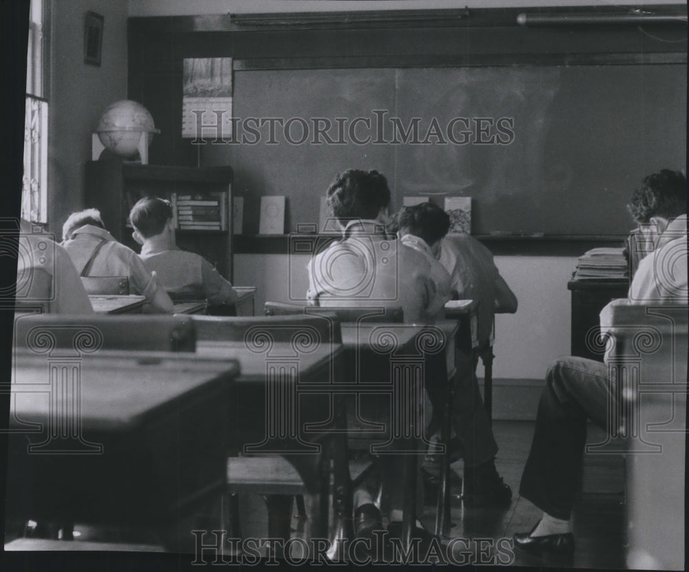 1956 Press Photo Boys&#39; Classroom Milwaukee County Detention Home- Historic Images