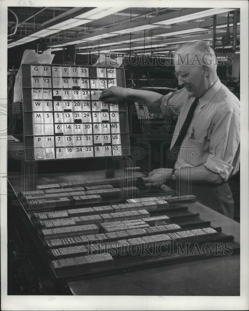 1953 Press Photo The Milwaukee Journal Composing Departments - mjb60275