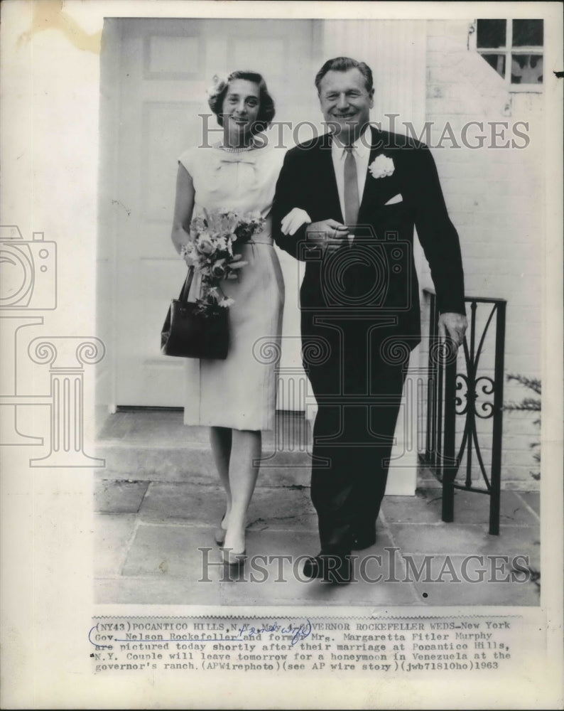 1963 Press Photo Governor Nelson Rockefeller and Margaretta Fitler Murphy, NY- Historic Images