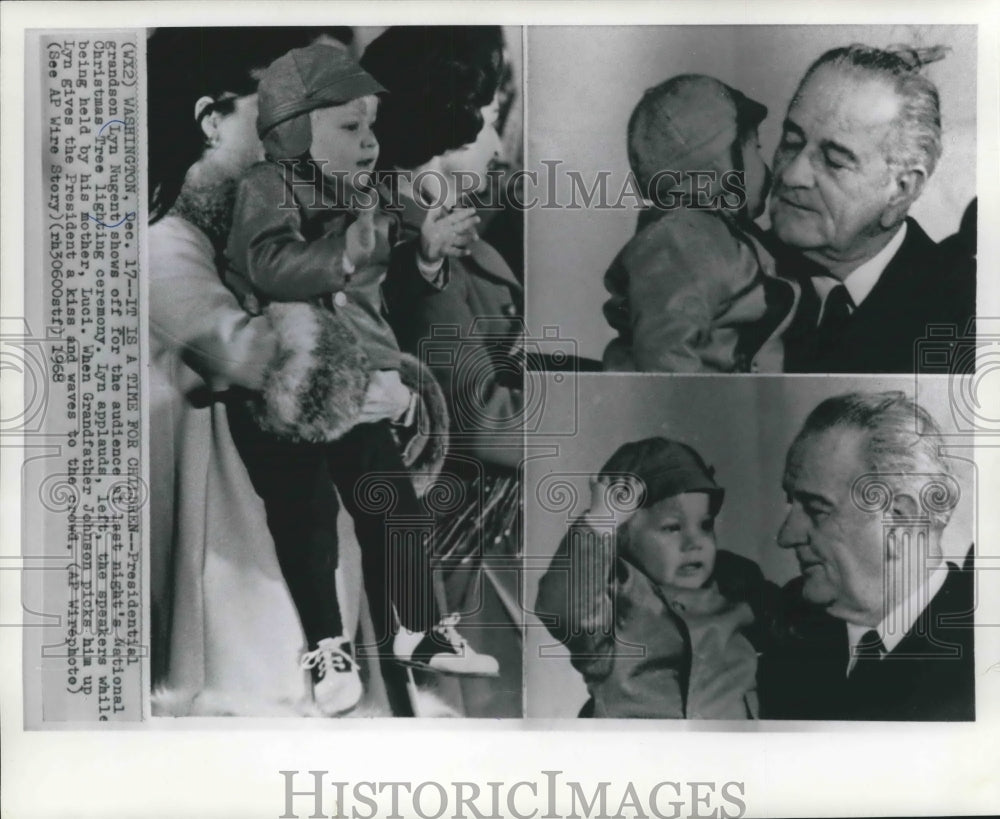 1968 Press Photo Lyn Nugent shows off at National Christmas Tree Lighting- Historic Images