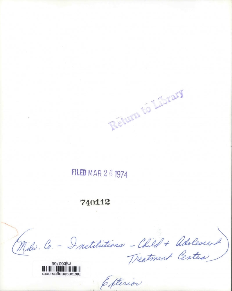 1974 Press Photo Child & Adolescent Treatment Center, Milwaukee County