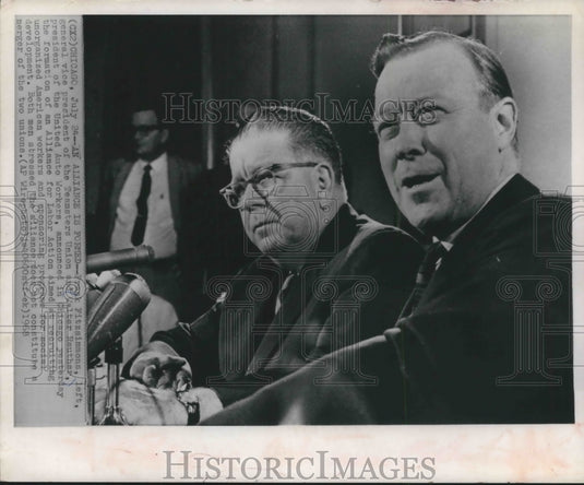 1968 Press Photo Frank E. Fitzsimmons and Walter Reuther at Conference