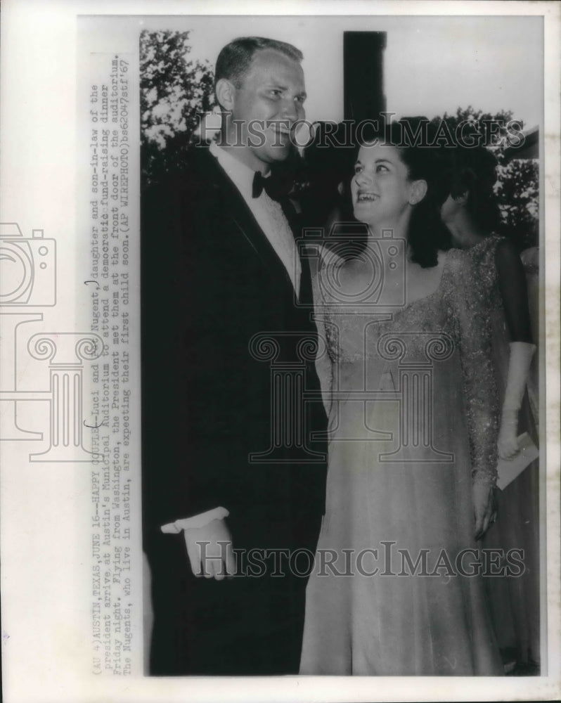 1967 Press Photo Luci and Patrick Nugent at Municipal Auditorium for fundraiser