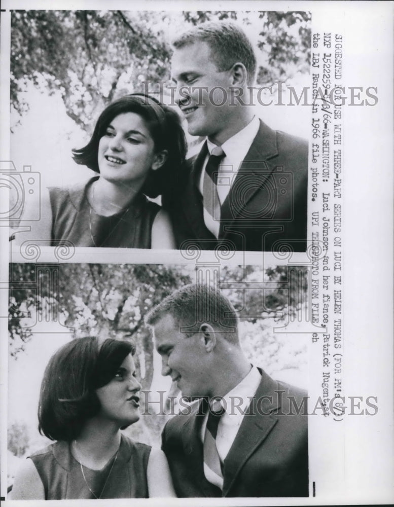 Load image into Gallery viewer, 1966 Press Photo Luci Johnson and Patrick Nugent at LBJ Ranch - mjb61362
