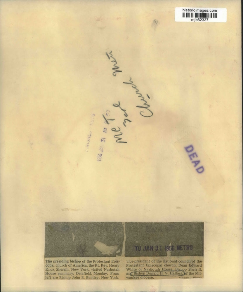 1956 Press Photo Four bishops from around the nation meet in New York