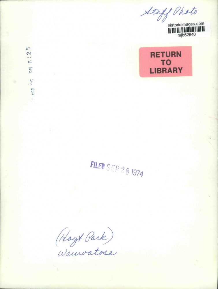 1974 Press Photo Young boy dives into the pool at Hoyt Park, Wauwatosa