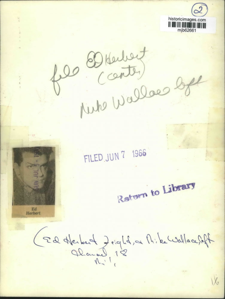 1966 Press Photo Milwaukee channel 18, Ed Herbert and Mike Wallace - mjb62661