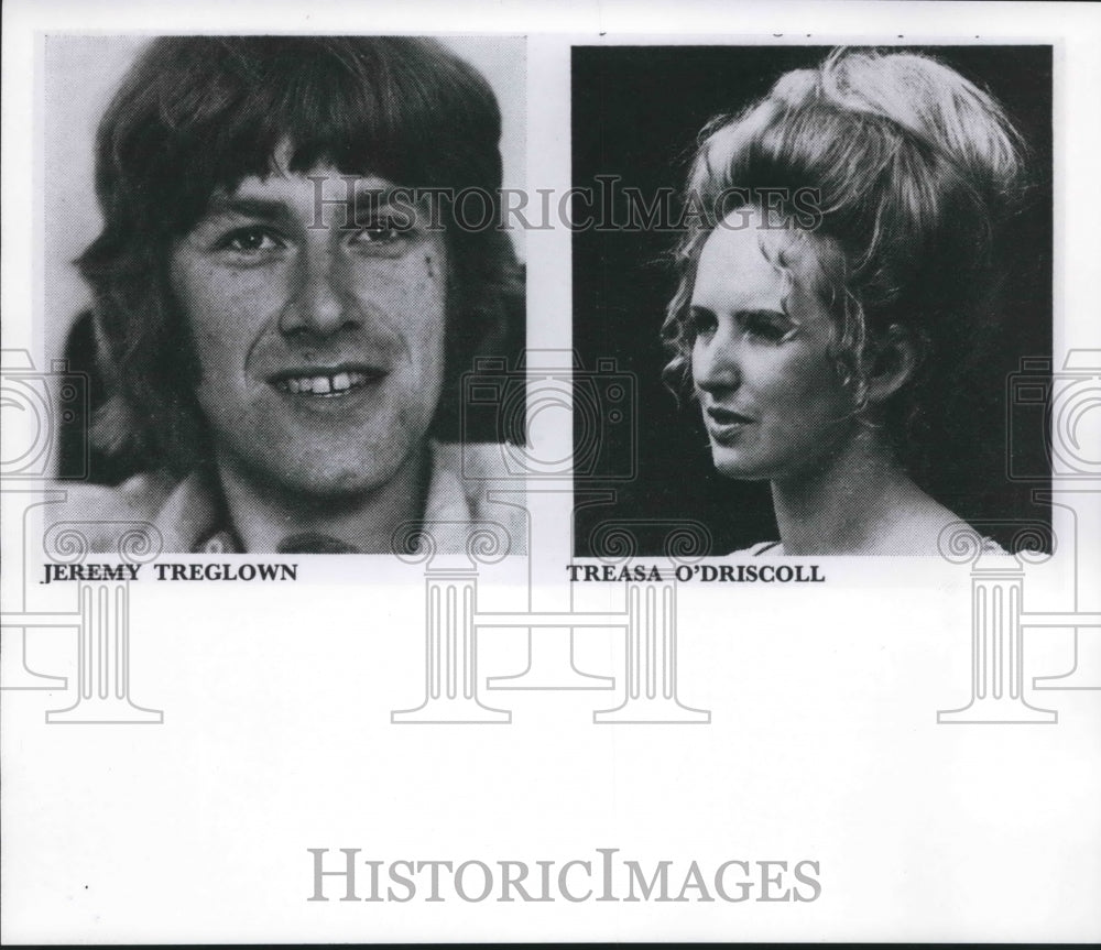 1970 Press Photo Jeremy Treglown &amp; Treasa O&#39;Driscoll, Oxford University actors