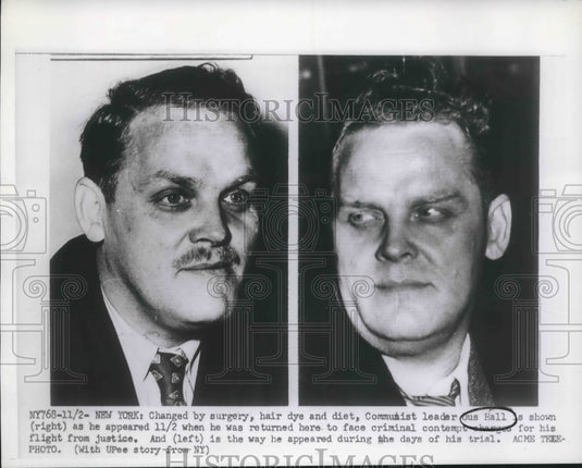 1951 Press Photo Gus Hall changed but surgery hair dye and diet. - mjb62759- Historic Images