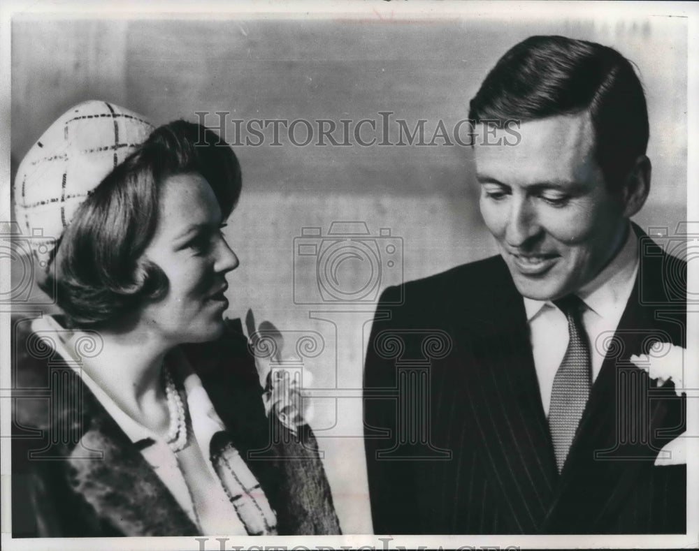 1966 Press Photo Princess Beatrix and Future Husband Diplomat Claus Van Ausberg- Historic Images