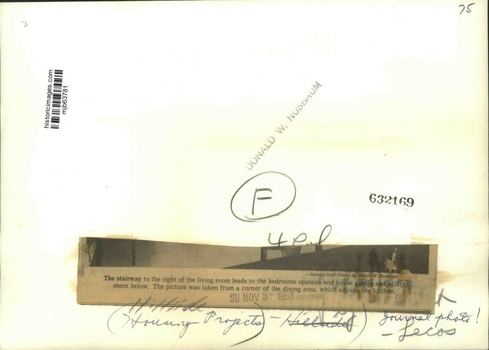 1963 Press Photo Hillside Housing Projects Interior, Milwaukee - mjb63781