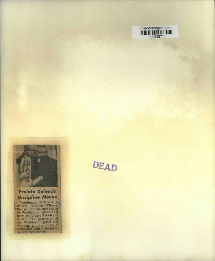 1968 Press Photo Patrick Cardinal O'Boyle talks priest suspension, Washington