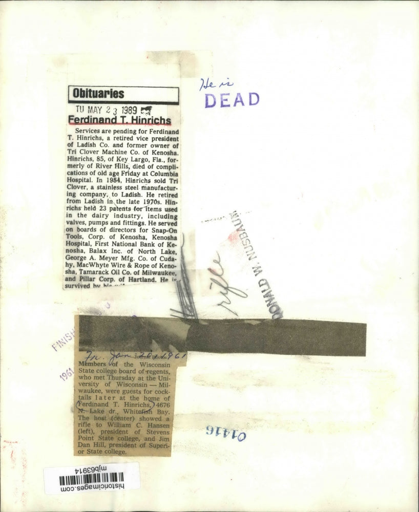 1961 Press Photo Members of the Wisconsin State college board of regents