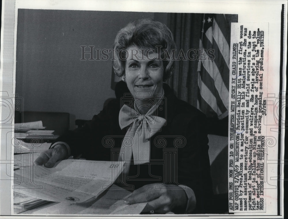 1969 Press Photo Patricia HItt, assistant secretary in Washington - mjb63922