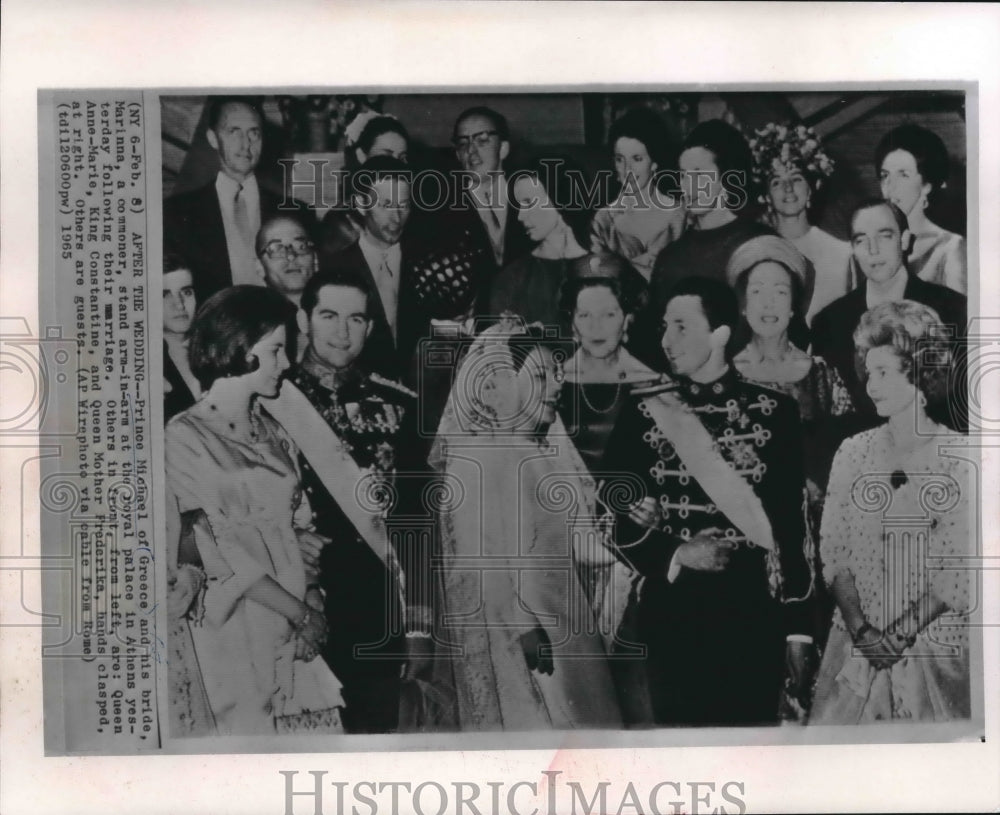 1965 Press Photo Greece's Prince Michael and wife Marinna at palace in Athens