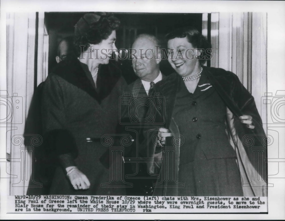 1953 Press Photo Royal Family of Greece Leaving White House in Washington, D.C.