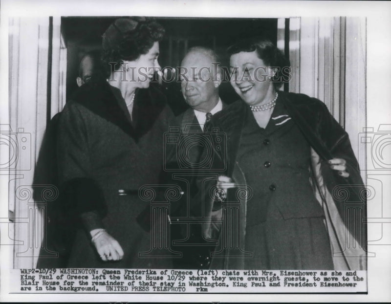Load image into Gallery viewer, 1953 Press Photo Royal Family of Greece Leaving White House in Washington, D.C.
