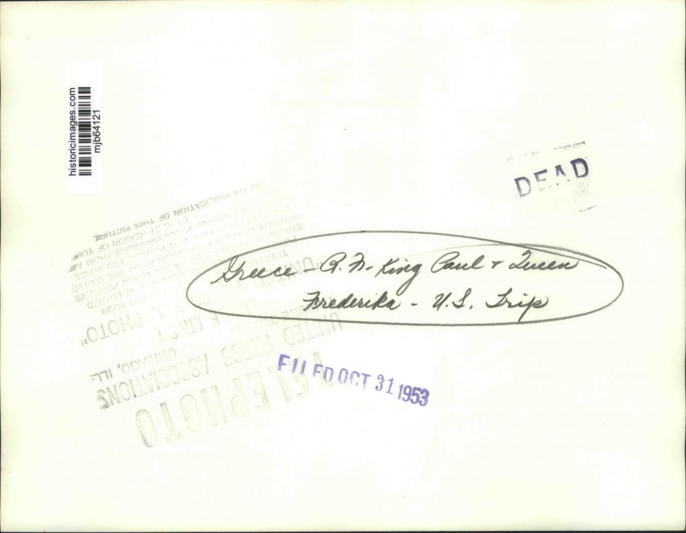 1953 Press Photo Royal Family of Greece Leaving White House in Washington, D.C.