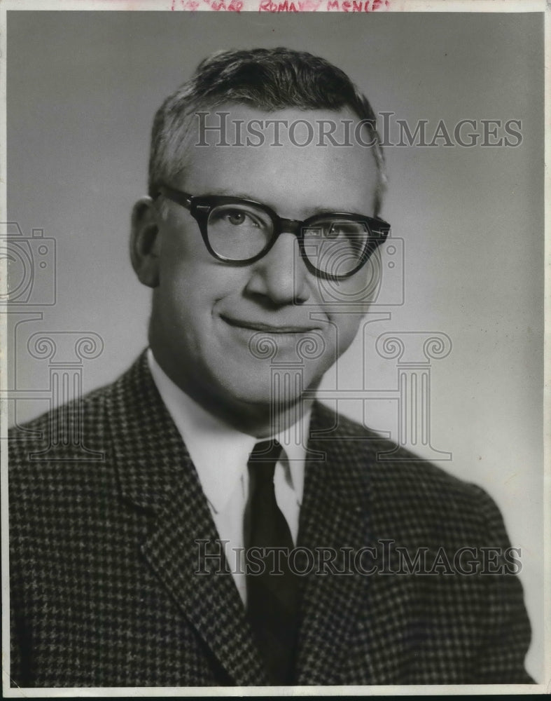 1964 Press Photo Daniel H. Neviaser, Madison Wisconsin, campaign for Wilbur Renk- Historic Images