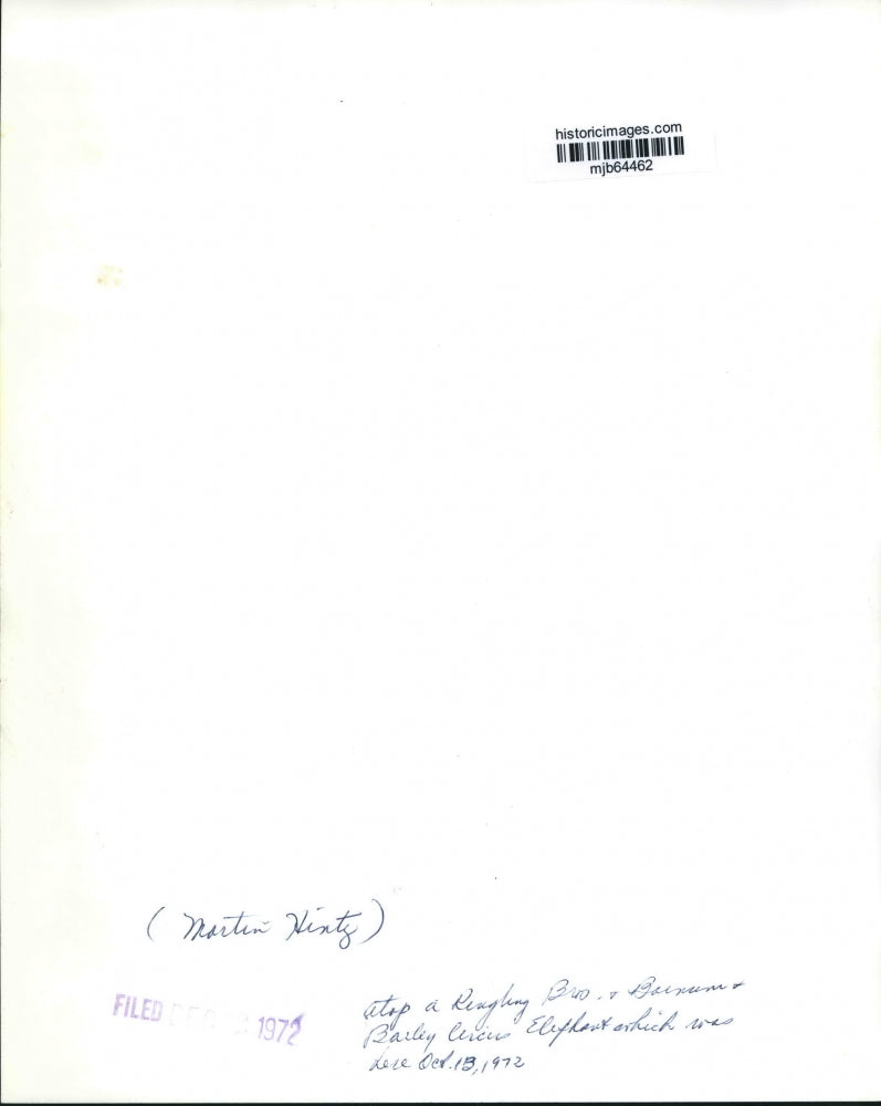 1972 Press Photo Martin Hintz on a Ringling Brothers, Barnum, Bailey elephant