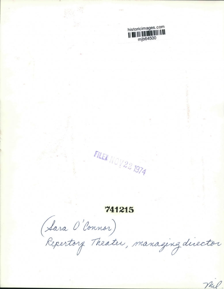 1974 Press Photo Sara O'Connor- Milwaukee Repertory Theater Managing Director