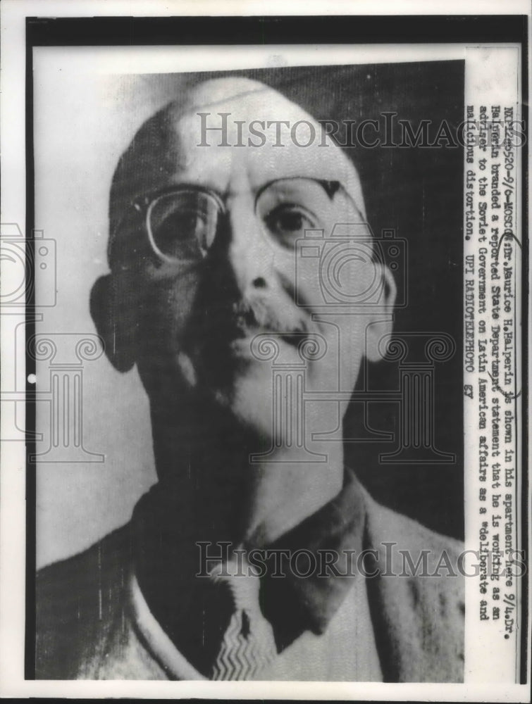 1960 Press Photo Dr. Maurice H. Halperin, Accused of Advising Soviet Government