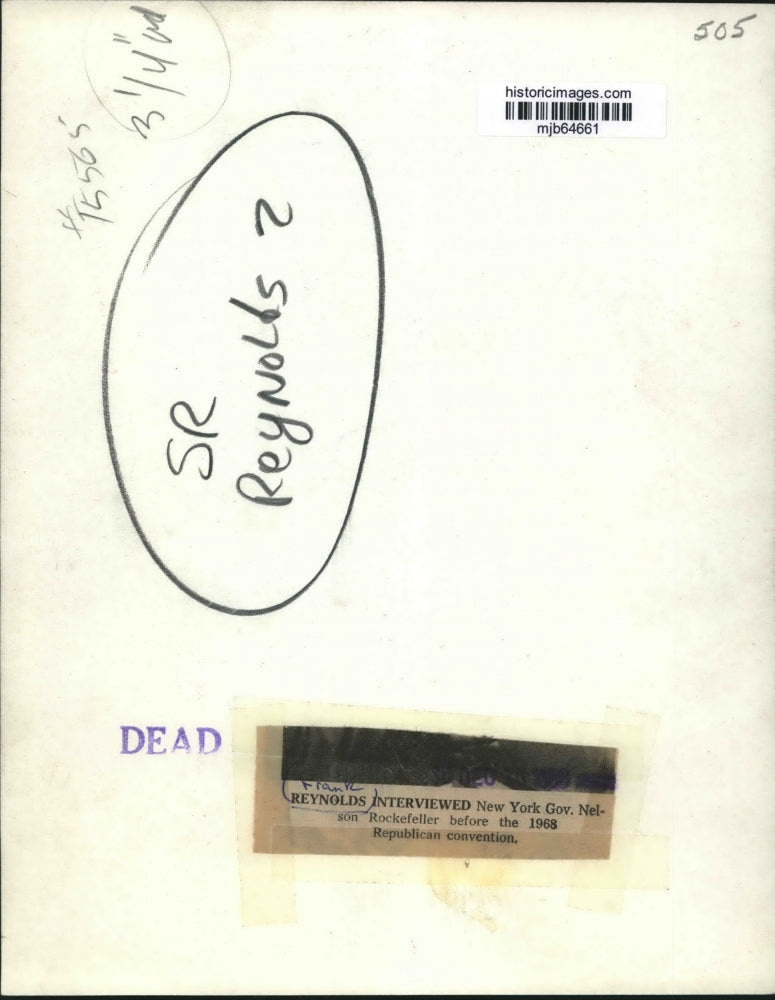 1968 Press Photo Anchorman Frank Reynolds Interviews Governor Nelson Rockefeller