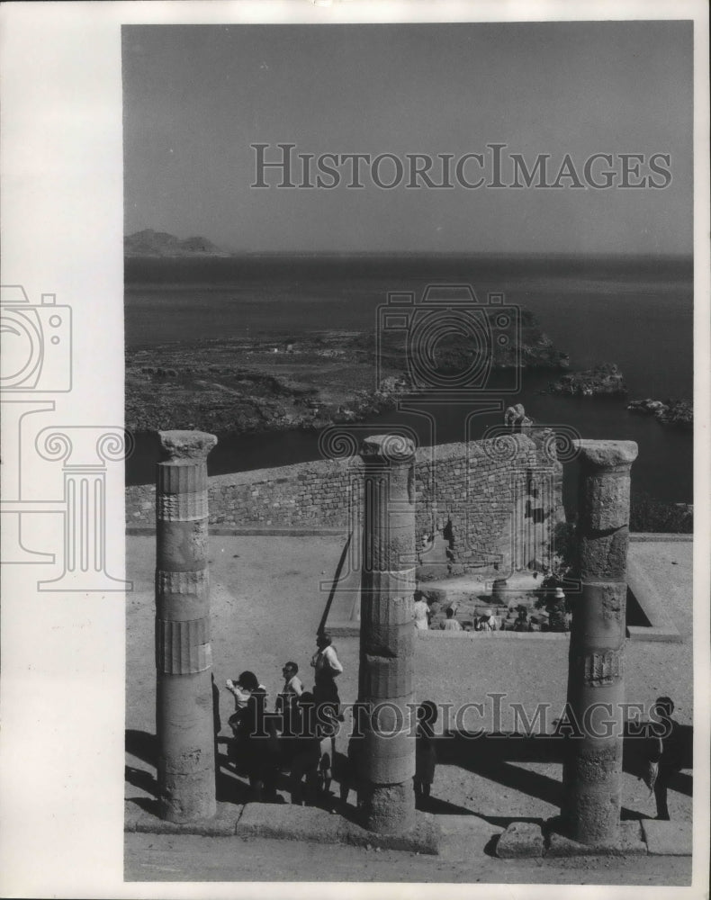 1972 Press Photo View from the top of the impressive Acropolis, Lindos, Greece.- Historic Images