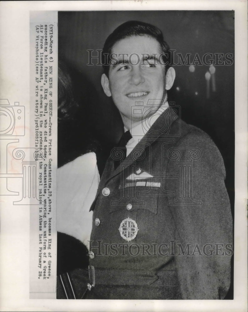 1964 Press Photo Crown Prince Constantine of Greece, Athens - mjb64692