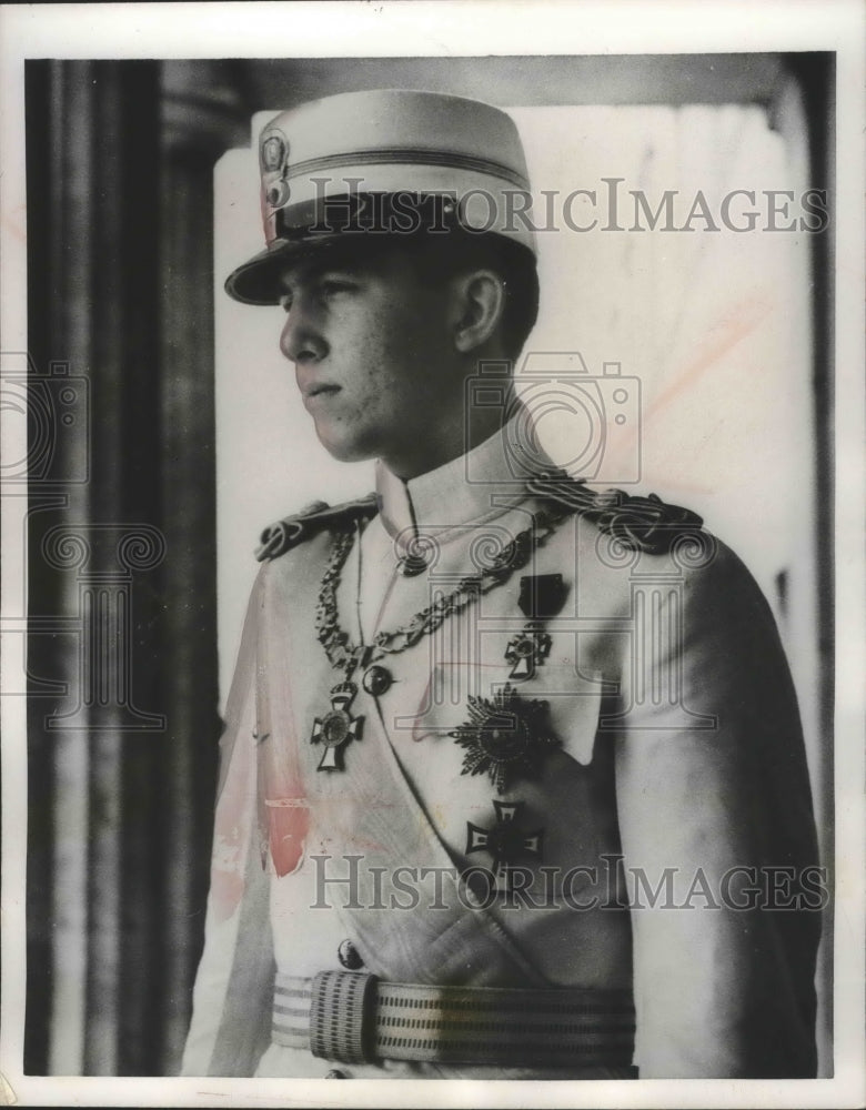 1958 Press Photo Crown Prince Constantine of Greece in Military Uniform