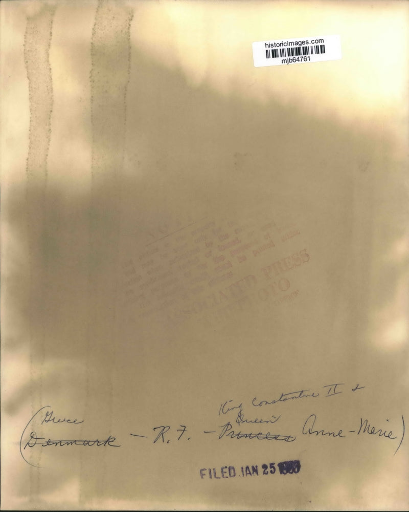 1963 Press Photo Princess Anne-Marie, Prince Constantine, engagement announced