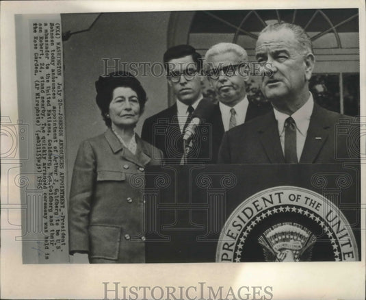 1965 Press Photo President Johnson, Arthur J. Goldberg & family in Washington