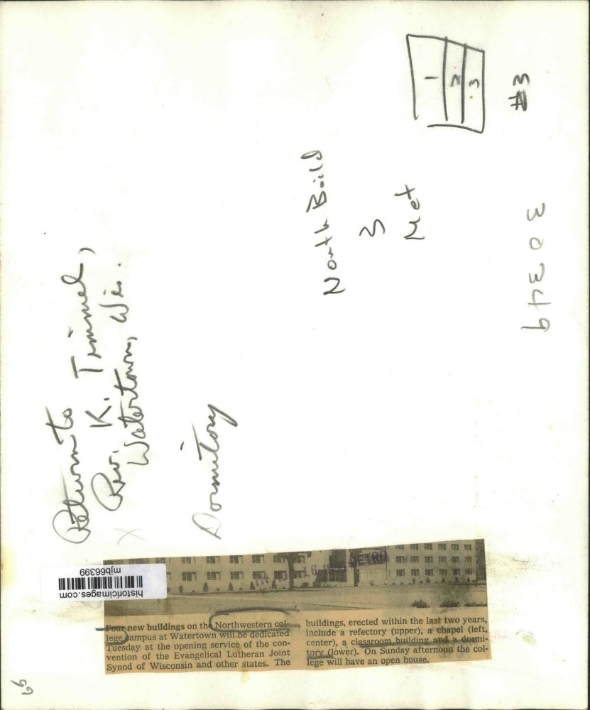 1958 Press Photo New Buildings on the Northwestern Campus Watertown, Wisconsin