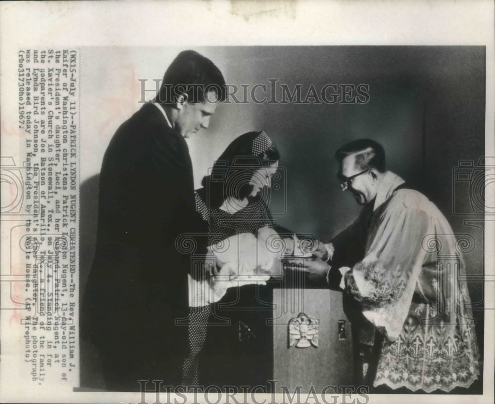 1967 Press Photo Patrick Lyndon Nugent Christened by Father William J. Kaifer- Historic Images