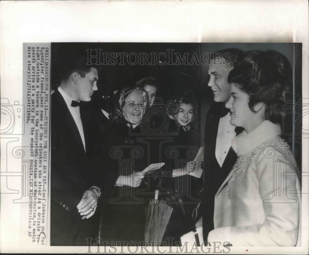 1966 Press Photo Luci Johnson and Pat Nugent attend a party in Georgetown