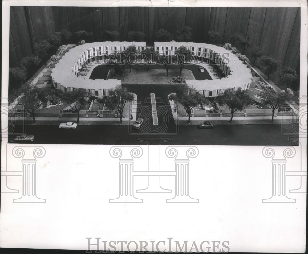 1963 Press Photo Scale model of Milwaukee Hillside Housing Project - mjb66638