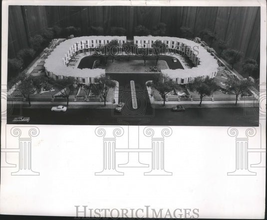 1963 Press Photo Scale model of Milwaukee Hillside Housing Project - mjb66638