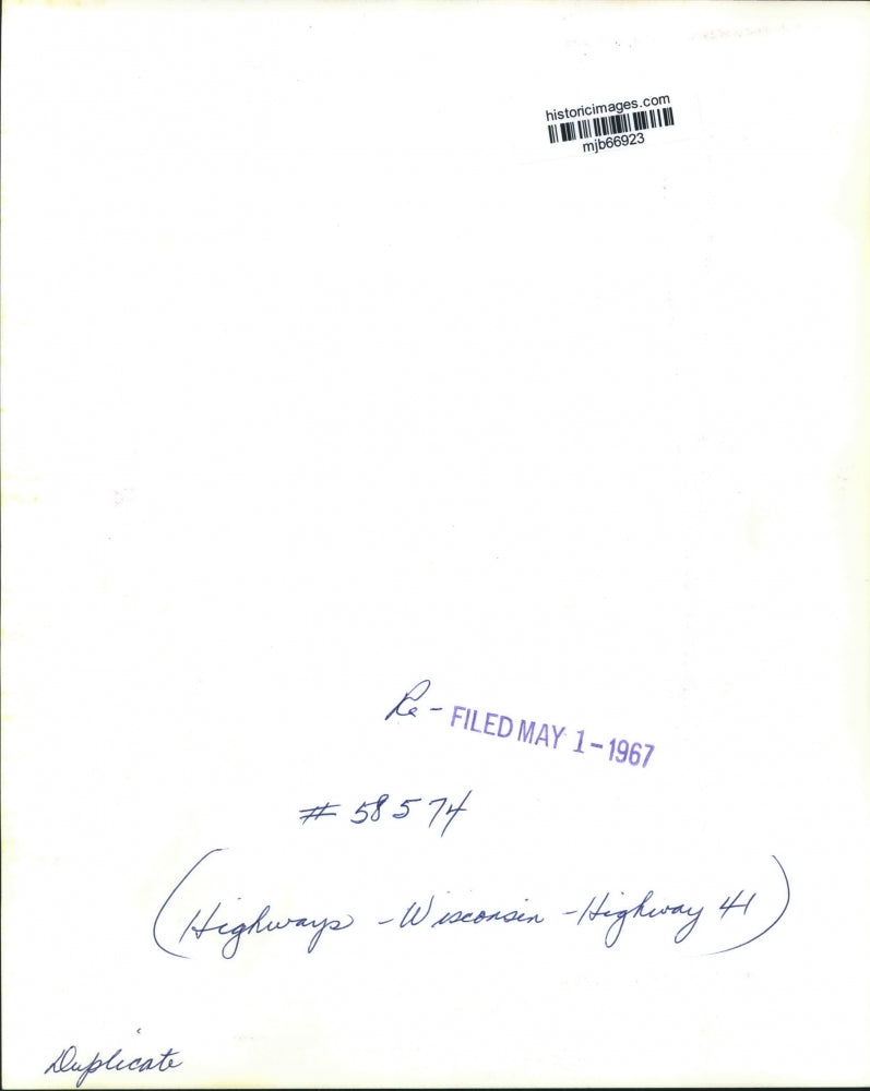 1967 Press Photo Aerial view of Highway 41 in Wisconsin - mjb66923