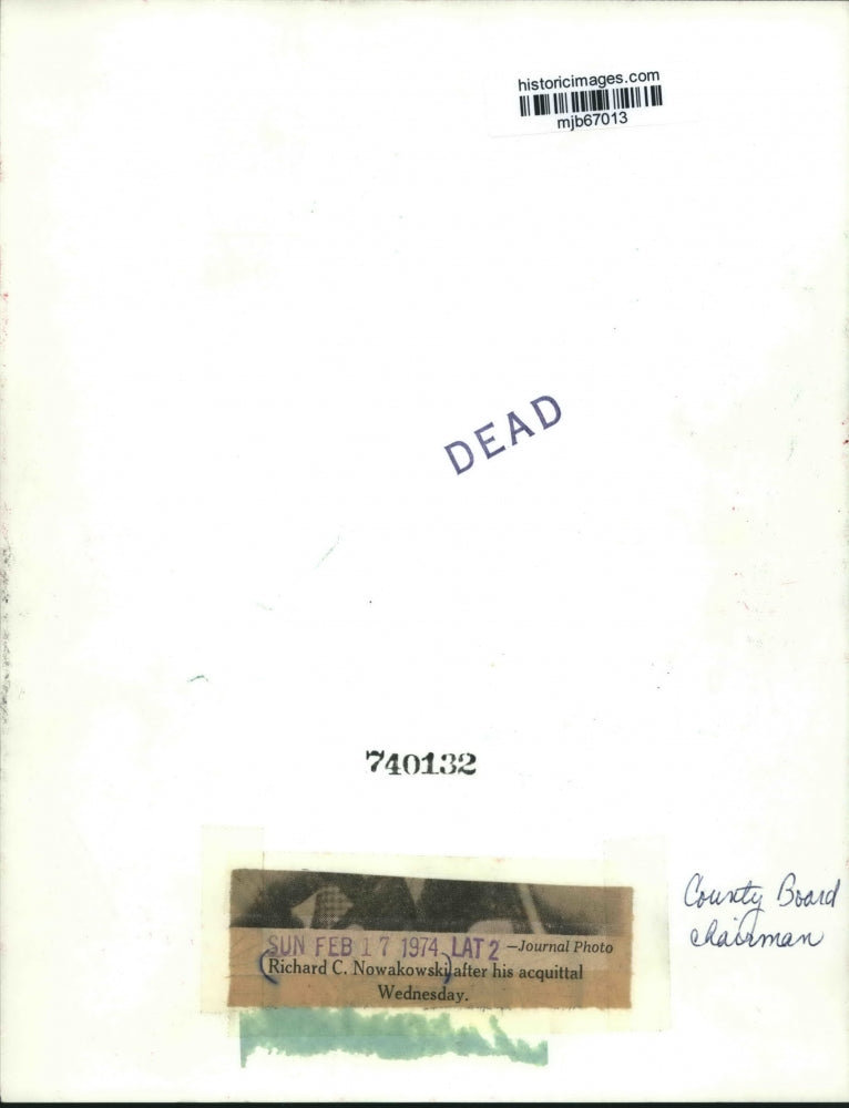 1974 Press Photo Richard C. Nowakowski Answers Questions After Acquittal